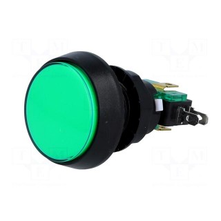 Switch: push-button | Pos: 2 | SPDT | 10A/250VAC | ON-(ON) | green