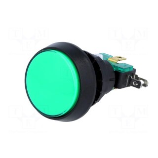 Switch: push-button | Pos: 2 | SPDT | 10A/250VAC | ON-(ON) | green