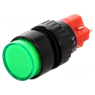 Switch: push-button | Pos: 2 | SPDT | 3A/220VAC | 2A/24VDC | ON-ON | green