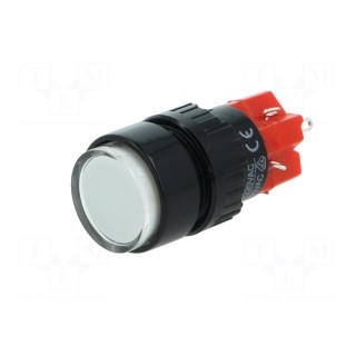 Switch: push-button | Pos: 2 | SPDT | 3A/220VAC | 2A/24VDC | ON-ON | white