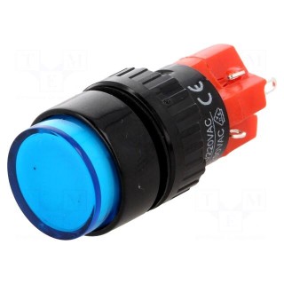 Switch: push-button | Pos: 2 | SPDT | 3A/220VAC | 2A/24VDC | ON-ON | blue