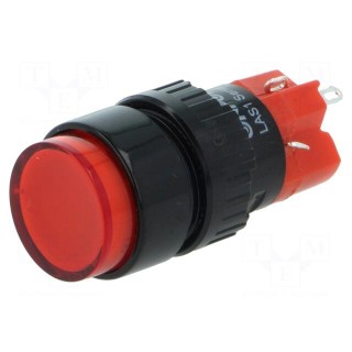 Switch: push-button | Pos: 2 | SPDT | 3A/220VAC | 2A/24VDC | ON-(ON) | red