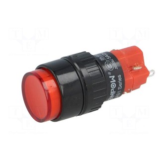 Switch: push-button | Pos: 2 | SPDT | 3A/220VAC | 2A/24VDC | ON-ON | red