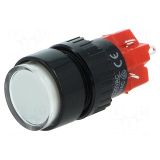 Switch: push-button | Pos: 2 | SPDT | 3A/220VAC | 2A/24VDC | ON-ON | white