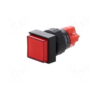 Switch: push-button | Pos: 2 | SPDT | 3A/250VAC | 2A/24VDC | ON-(ON) | red