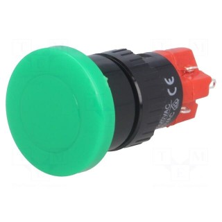 Switch: push-button | Pos: 2 | SPDT | 3A/250VAC | 2A/24VDC | ON-ON | green