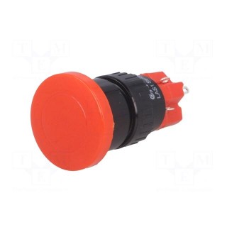 Switch: push-button | Pos: 2 | SPDT | 3A/250VAC | 2A/24VDC | ON-ON | red