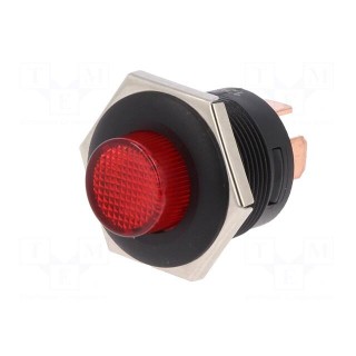 Switch: push-button | Pos: 2 | SPST | 10A/14VDC | OFF-ON | IP40 | red