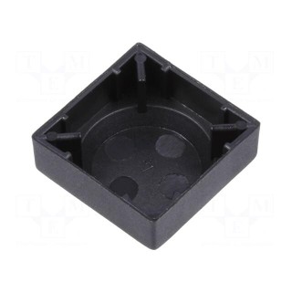 Button | rectangular | black | polyamide | 15.5x15.5mm