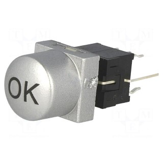Switch: keypad | arrow | Pos: 2 | DPDT | 0.1A/30VDC | silver | LED | green