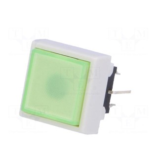 Switch: keypad | Pos: 2 | DPDT | 0.1A/30VDC | green | LED | green | THT | 1.5N