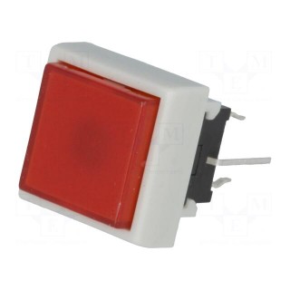 Switch: keypad | Pos: 2 | DPDT | 0.1A/30VDC | red | LED | red | THT | 1.5N