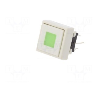 Switch: keypad | Pos: 2 | DPDT | 0.1A/30VDC | white | LED | green | THT | 1.5N