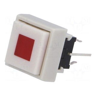 Switch: keypad | Pos: 2 | DPDT | 0.1A/30VDC | white | LED | red | THT | 1.5N