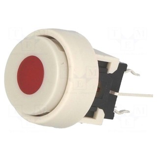 Switch: keypad | Pos: 2 | DPDT | 0.1A/30VDC | white | LED | red | THT | 1.5N