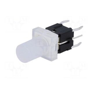 Switch: keypad | Pos: 2 | DPST-NO | 0.05A/12VDC | colourless | LED | white