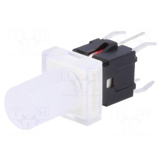 Switch: keypad | Pos: 2 | SPST-NO | 0.05A/12VDC | colourless | LED | red