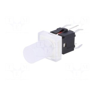Switch: keypad | Pos: 2 | SPST-NO | 0.05A/12VDC | colourless | LED | red
