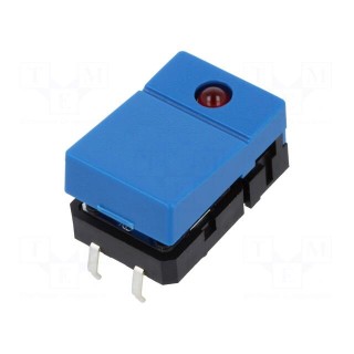 Switch: keypad | Pos: 2 | SPST-NO | 0.05A/24VDC | blue | LED | red | THT