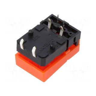 Switch: keypad | Pos: 2 | SPST-NO | 0.05A/24VDC | orange | LED | red | THT