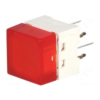 Switch: keypad | Pos: 2 | SPST-NO | 0.05A/24VDC | red | LED | red | THT