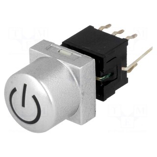 Switch: keypad | POWER | Pos: 2 | DPDT | 0.1A/30VDC | silver | LED | THT