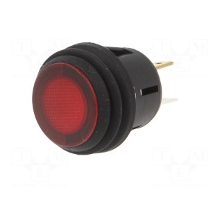 Switch: push-button | Pos: 2 | SPST | 20A/14VDC | red | Illumin: LED | PB