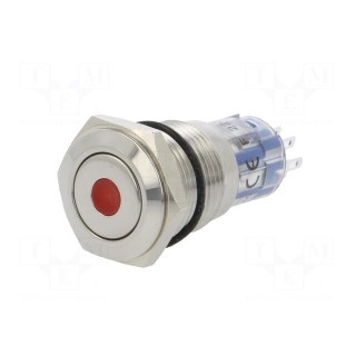 Switch: vandal resistant | DPDT | 3A/250VAC | IP67 | ON-(ON) | red | 2kV