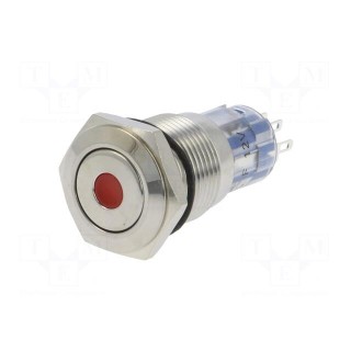 Switch: vandal resistant | DPDT | 3A/250VAC | IP67 | ON-(ON) | red | 2kV