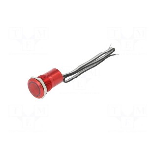 Switch: capacitive | Pos: 2 | SPST-NO | 0.01A/12VDC | IP68 | OFF-ON | red