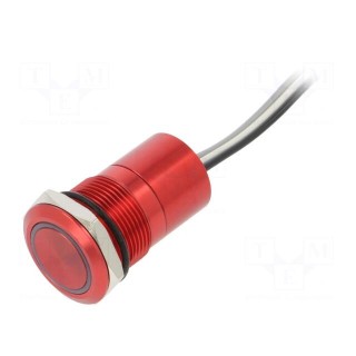 Switch: capacitive | Pos: 2 | SPST-NO | 0.01A/12VDC | IP68 | OFF-ON | red