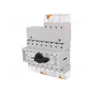 Switch: mains-generator | Stabl.pos: 3 | 80A | I-0-II | Mounting: DIN