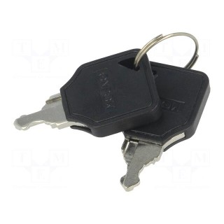 Switch: key switch | Stabl.pos: 3 | Contacts: 3PST | Ø16mm | Key: flat