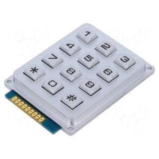 Keypad: metal | No.of butt: 12 | LED | metal | 200mΩ | 1.2N | 20mA | W: 51mm