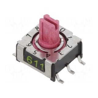 Encoding switch | DEC/BCD | Pos: 10 | SMD | Rcont max: 80mΩ | P36