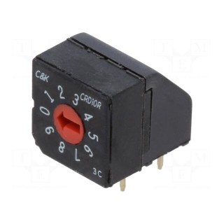 Encoding switch | DEC/BCD | Pos: 10 | THT,on right | Rcont max: 100mΩ