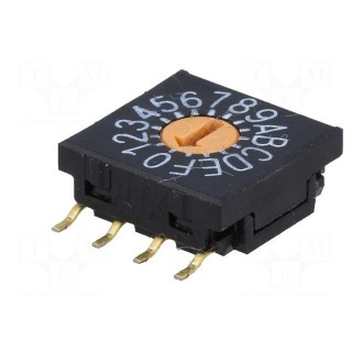 Encoding switch | HEX/BCD | Pos: 16 | SMT | Rcont max: 100mΩ | 10x10x4mm