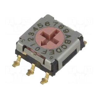 Encoding switch | HEX/BCD | Pos: 16 | SMT | Rcont max: 100mΩ | 5Ncm