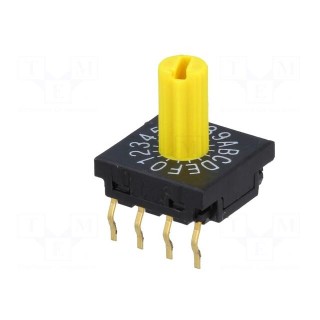 Encoding switch | HEX/BCD | Pos: 16 | THT | Rcont max: 100mΩ | 10x10x4mm