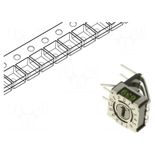 Encoding switch | HEX/BCD | Pos: 16 | THT | Rcont max: 80mΩ | P36