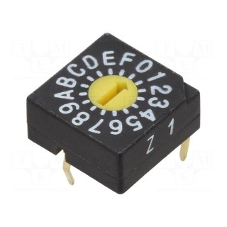 Encoding switch | Pos: 16 | PCB,THT | 100mΩ | DC load @R: 0.03A/15VDC