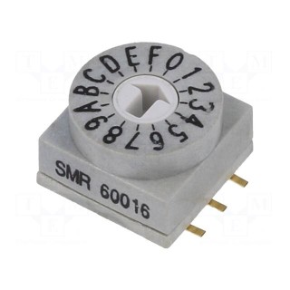 Encoding switch | Pos: 16 | SMD | 80mΩ | DC load @R: 0.2A/42VDC | 6.87N