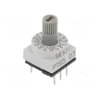 Encoding switch | HEX/BCD | Pos: 16 | THT | Rcont max: 80mΩ | PT65