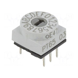 Encoding switch | HEX/BCD | Pos: 16 | THT | Rcont max: 80mΩ | PT65