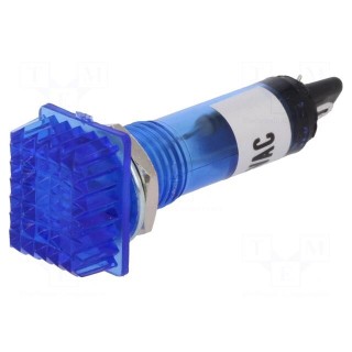 Indicator: with FLUO neon lamp | prominent | blue | 230VAC | plastic