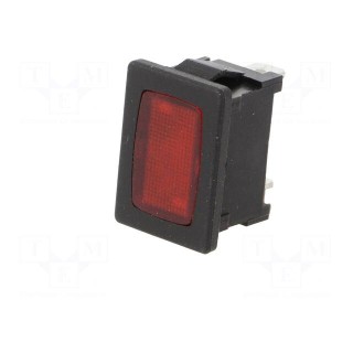 Indicator: with neon lamp | flat | red | 230VAC | Cutout: 19.2x12.9mm