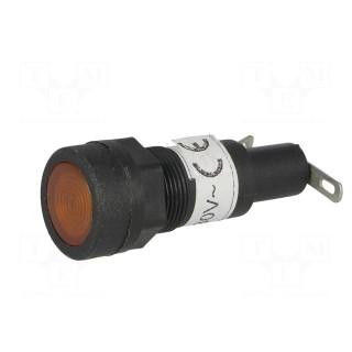Indikators: ar neona lampu | oranžs | 230VAC | Izgriezums: Ø12,5 mm