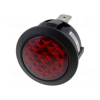 Indicator: with neon lamp | prominent | red | 230VAC | Cutout: Ø20mm