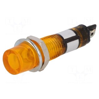 Indicator: with neon lamp | recessed | orange | 12VAC | Cutout: Ø7.5mm