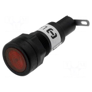Indicator: with neon lamp | red | 230VAC | Cutout: Ø12.5mm